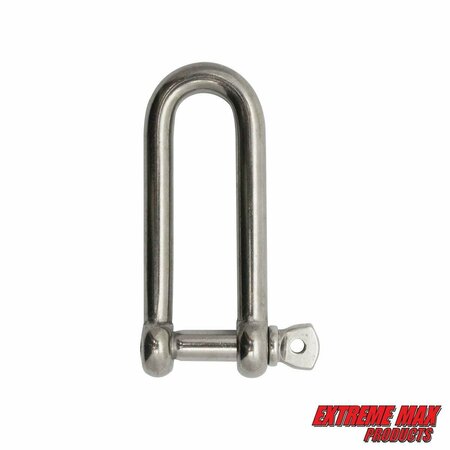 EXTREME MAX Extreme Max 3006.8209 BoatTector Stainless Steel Long D Shackle - 1/2" 3006.8209